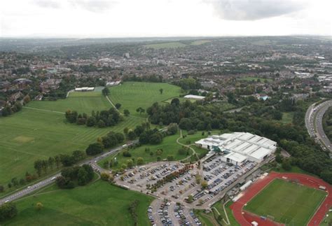 Packed full of activities for all ages to enjoy including a paddling. Aerial view of Guildford Stoke Park and Spectrum Centre