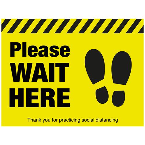 Please Wait Here With Symbol Floor Sign Catersigns