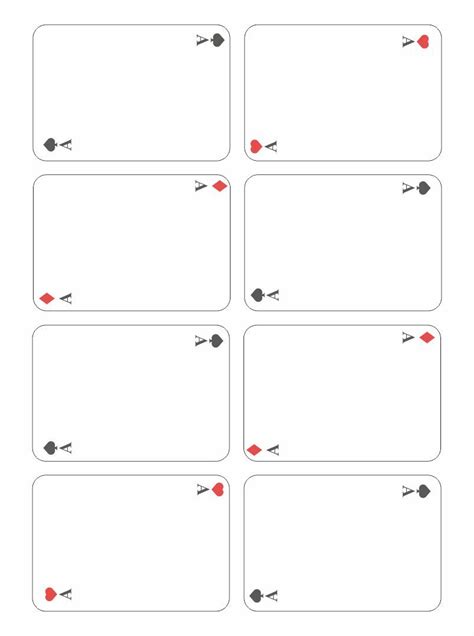 Printable Blank Playing Cards Template Blank Playing Cards Printable