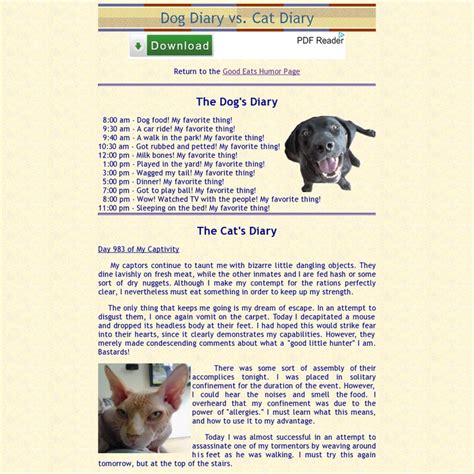 Dog Diary Vs Cat Diary Simply Funny Pinterest