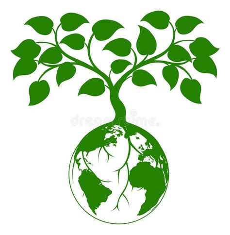Earth Tree Graphic Illustration Of A Tree Growing With Its Roots Round