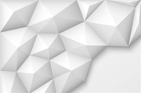White 3d Geometric Abstract Vector Background With Low Polygon Pattern