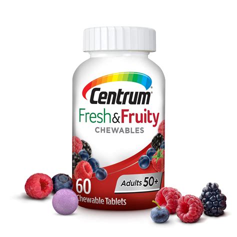 Centrum Adults 50 Fresh And Fruity Chewables Multivitamin Mixed Berry