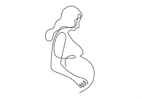 One Line Drawing Of Happy Pregnant Woman 3410095 Vector Art At Vecteezy