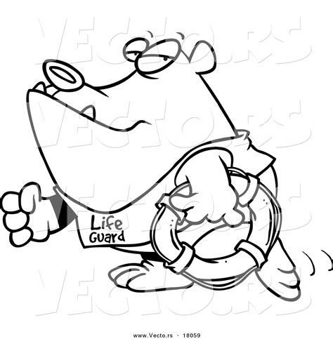 Life learning coloring pages and worksheets are all about engaging in the wonder of everyday life. Vector of a Cartoon Lifeguard Bear Carrying a Life Buoy ...