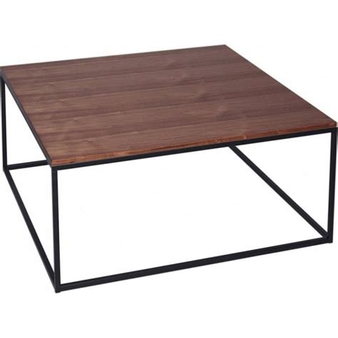 Brick brown large square wood coffee table with shelf (5) $ 469 99. Buy Walnut and Black Metal Square Coffee Table from Fusion ...