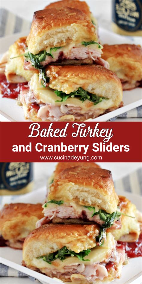 Baked Turkey And Cranberry Sliders Recipe Cucinadeyung