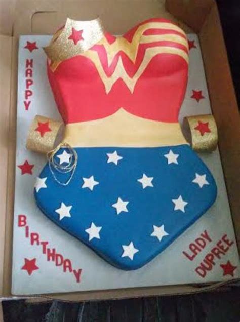 Wonder Woman Themed Birthday Cake
