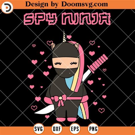Spy Ninjas Svg Ninja Unicorn Svg Pink Unicorn Ninja Svg Doomsvg