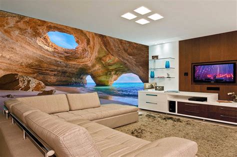 Temos estampas de vários modelos para todos os tipos de ambientes. Papel De Parede 3d Caverna Paisagens Natureza - M² - R$ 45 ...
