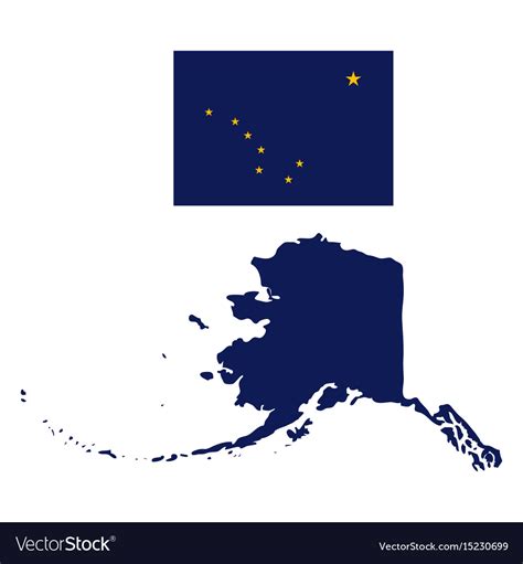 Alaska Flag And State Map Royalty Free Vector Image