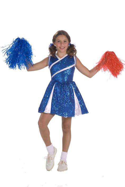 Blue Sassy Cheerleader Kids Girls Halloween Costume Costumeville