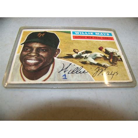 Willie mays baseball card value. 1956 Topps #130 Willie Mays Baseball Card