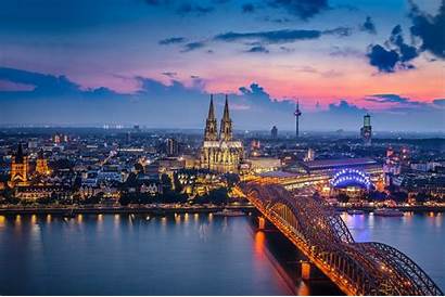 Germany Cologne Bridge Wallpapers Building Cathedral Night