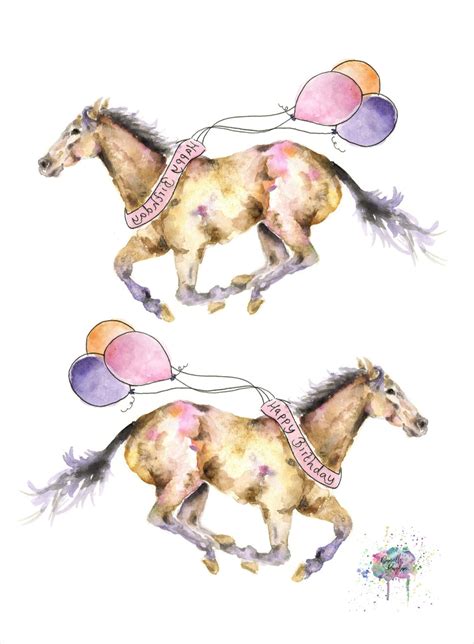 When you are ready, print the card and then fold it twice before giving it to that special someone! Horse Birthday Card | Happy birthday painting, Horse birthday, Birthday painting