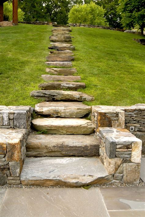 Stone Steps Up Hill Landscaping On A Hill Landscape Stairs Backyard