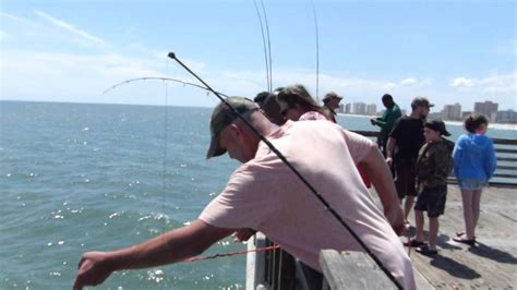 Catching Fish At Jacksonville Beach Pier Jacksonville Fl Youtube