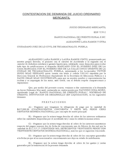 Ejemplo De Demanda De Juicio Ordinario Civil Guatemala Colección De