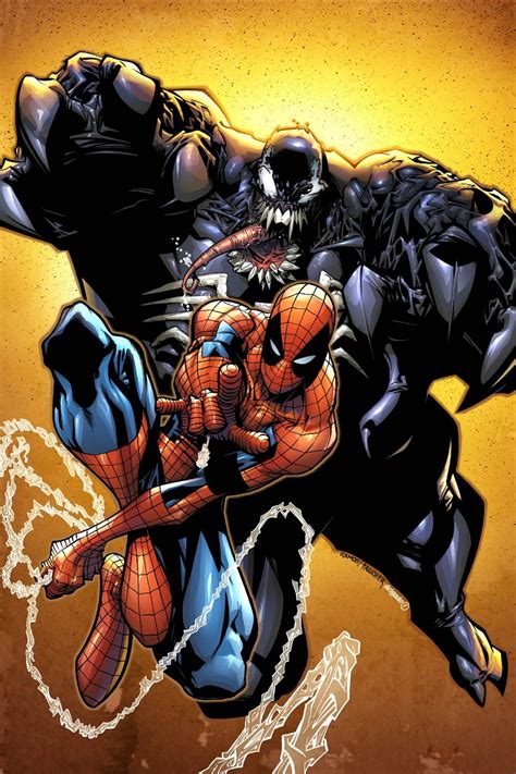 Venom And Spider Man Humberto Ramos Spiderman Spectacular Spider