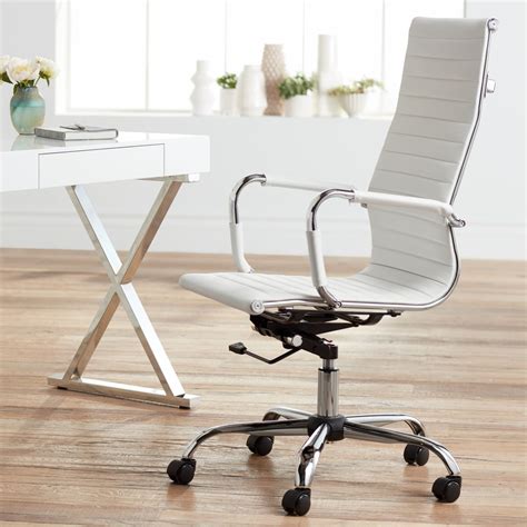 Studio 55 Modern Home Office Chair Swivel Tilt High Back White Black