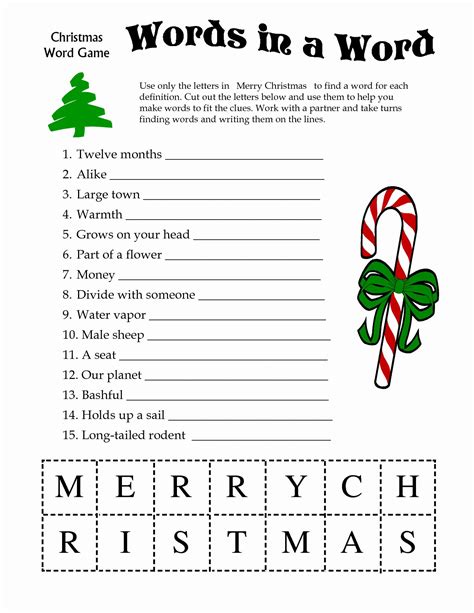 Christmas Worksheet For Children Printable Printable Christmas Games