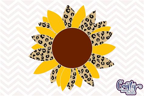 Cheetah Print Sunflower Svg Layered Svg Cut File Download Free Font Images
