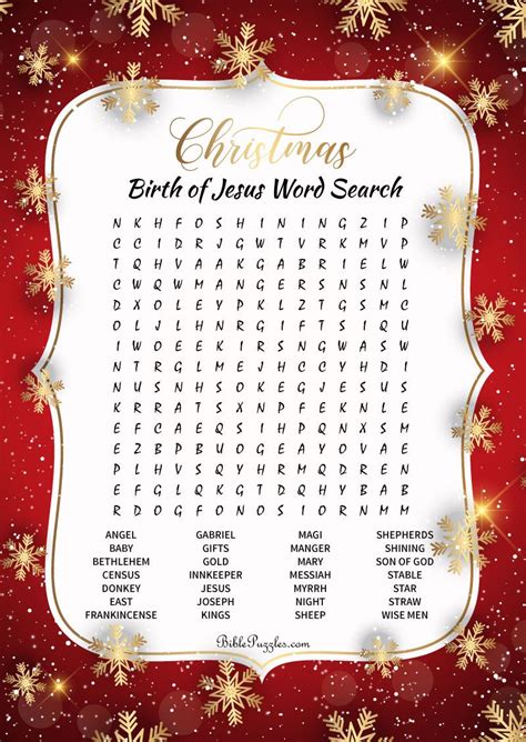 Christian Christmas Word Search Letter Words Unleashed Exploring