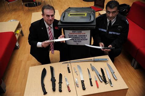 Variety Of Blades Of Different Sizes Were Handed To Cleveland Police During A Knife Amnesty