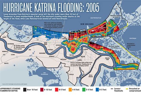 New Orleans Flooding During Hurricane Katrina Maps On The Web