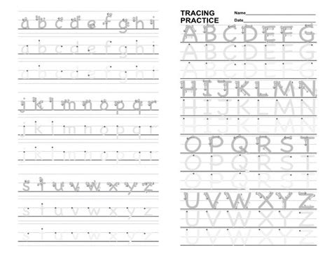 Alphabet Practice Sheets W Stroke Order Guide — Ib4e