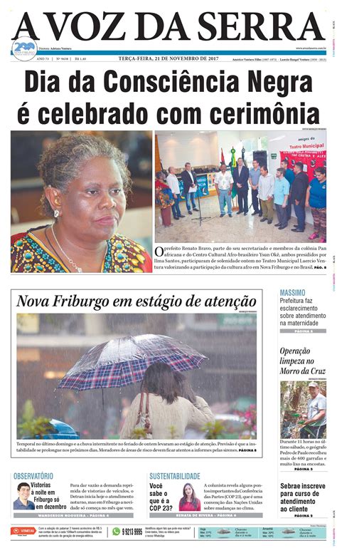 Edição De 21 De Novembro De 2017 Jornal A Voz Da Serra