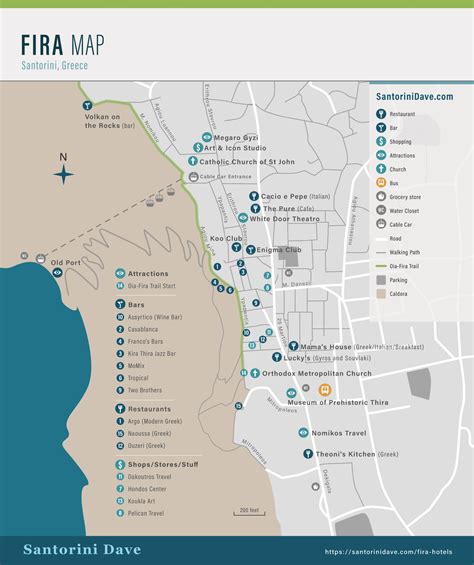 Map Of Thira Santorini Greece System Map