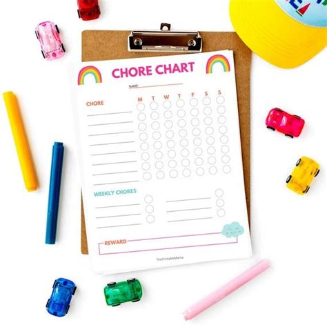 Rainbow Chore Chart Keep Your Child Motivated In Doing Their Etsy In