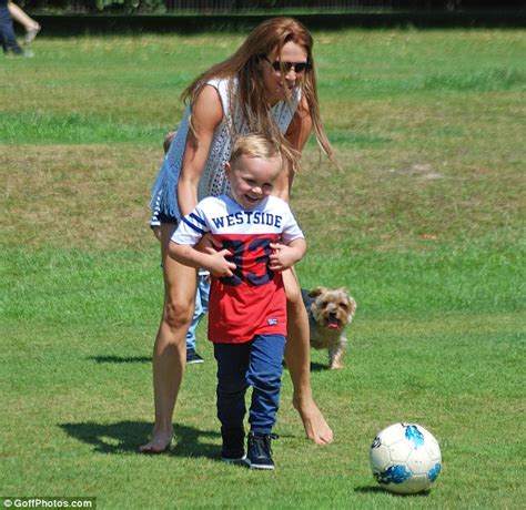 Danielle Ohara Shows Off Her Legs As She Enjoys Kickaround With Sons