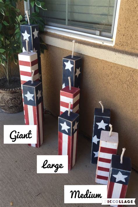 A wood background and reads god bless america with lights and red, white and blue stars in a high resolution 300 dpi png file.round door hanger is from www.apareciumdesignco.comcowyard county designs watermark will not appear on purchased file.images will be great on mugs, towels, pillows, shirts, pretty much anything you can. 4th of July Patriotic Wood Firecracker Set of 3 Fourth of ...