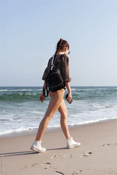 Babe Sport Style Pretty Girl Have Fun On The Beach By Stocksy Contributor Viktor Solomin