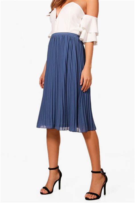Chiffon Pleated Midi Skirt Boohoo Pleated Midi Skirt Midi Skirt