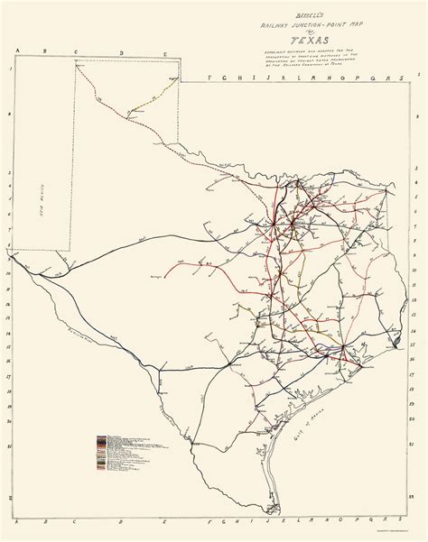 Old Railroad Maps Texas Railway Junction Point Tx By Bissell 1891