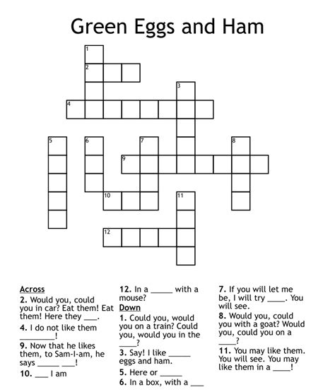 Green Eggs And Ham Word Search Wordmint