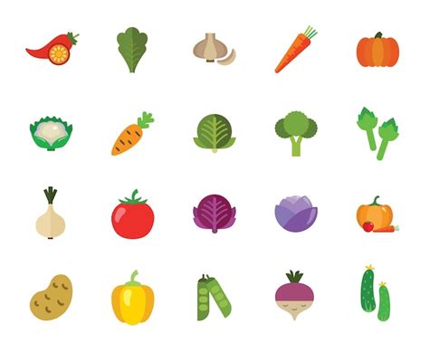 Free Vector Vegetables Icon Set