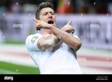 Robert Lewandowski From Poland Seen Celebration After Scoring A Goal During The Euro 2020