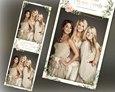 Photo Booth Template Wedding Bridal Shower Sweet 16 Floral Etsy