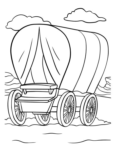 Covered Wagon Coloring Page Home Design Ideas