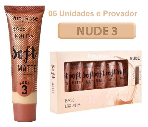Base Soft Matte Ruby Rose Atacado Nude Kit C Unid E Prov