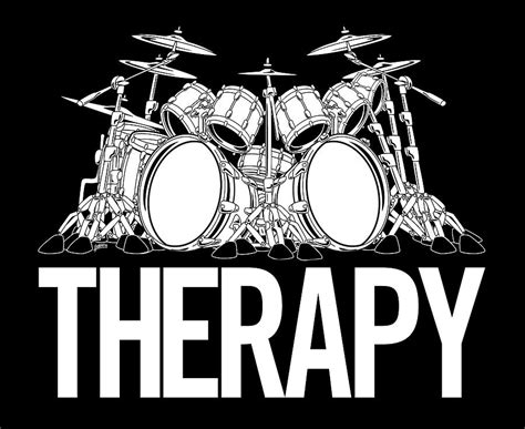 Drummers Therapy Drum Set Cartoon Illustration Digital Art By Jeff Hobrath