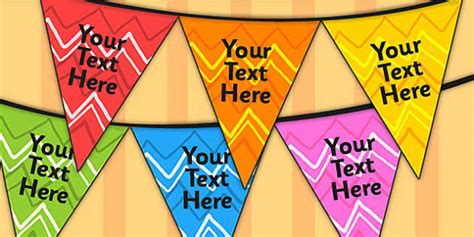 👉 Editable Patterned Baby Name Bunting Flags Parents