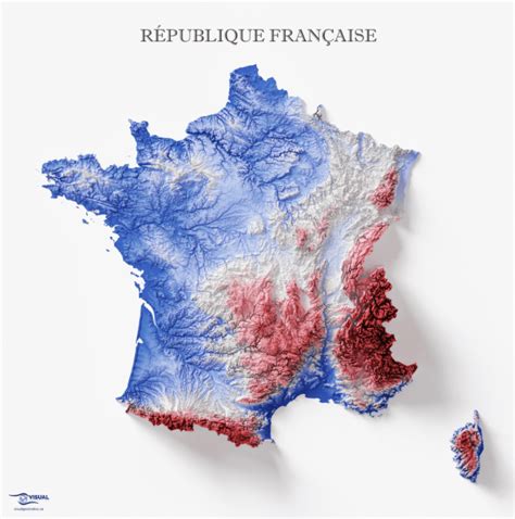 France Topography Map Wondering Maps