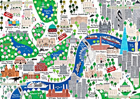 London Landmarks Map For Kids Map Of The Parks