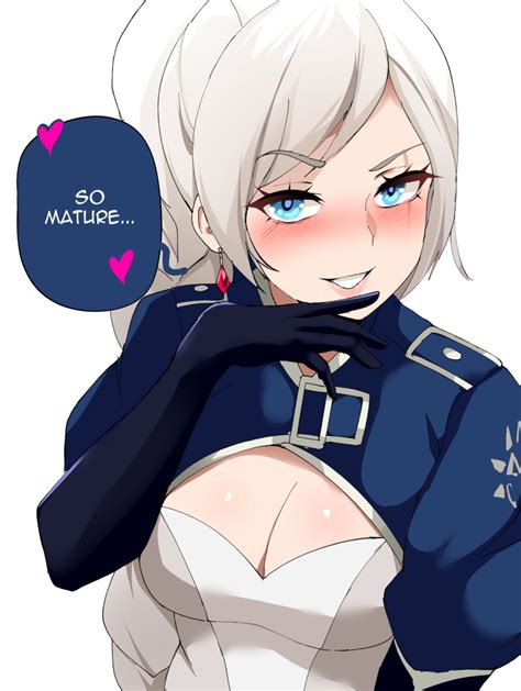 Lainart Weiss Schnee Rwby Commentary English Commentary Highres 1girl Blue Eyes Blush