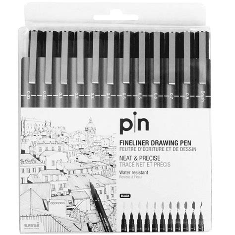 Uni Pin Fine Line Drawing Pen Black Set Of 12 Smidapaper Ikigai Shop